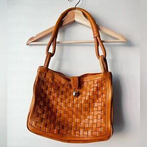 Vintage Genuine Leather Woven purse